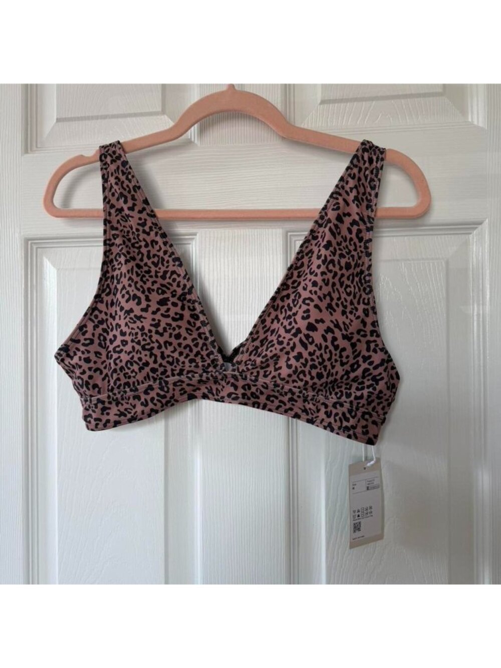 Halara Pink Leopard Print Bikini Top